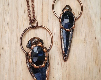 Black Obsidian & Copper Necklace ~ Soldered Pendant