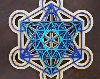 Metatron's Cube Wall Art 12", Laser Cut, Sacred Geometry, Mandala Art