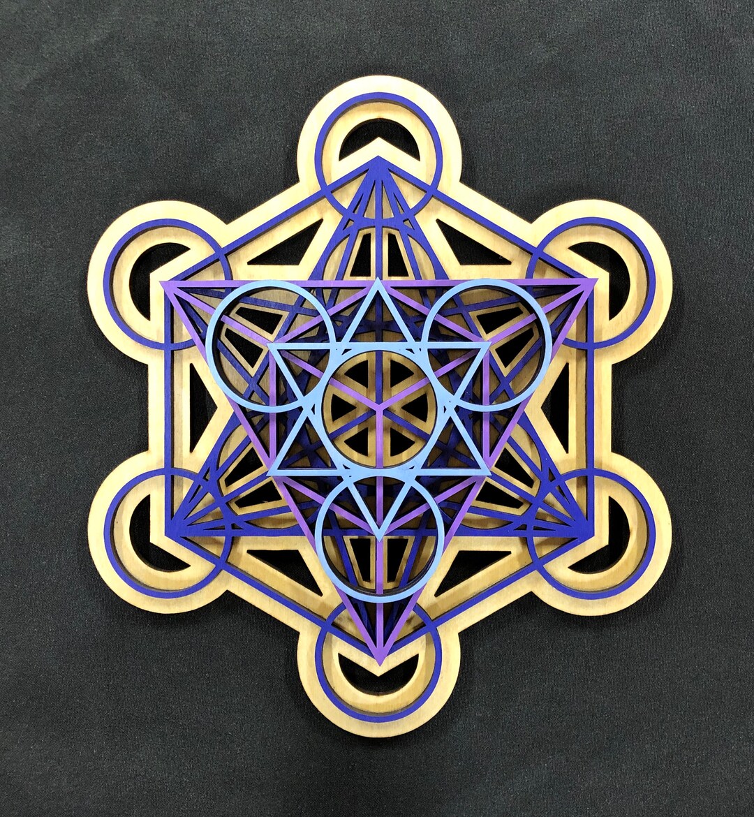 Metatron's Cube Wall Art 17.75", Laser Cut, Sacred Geometry, Mandala ...