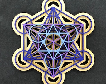 Metatron's Cube Wall Art 12", Laser Cut, Sacred Geometry, Mandala Art