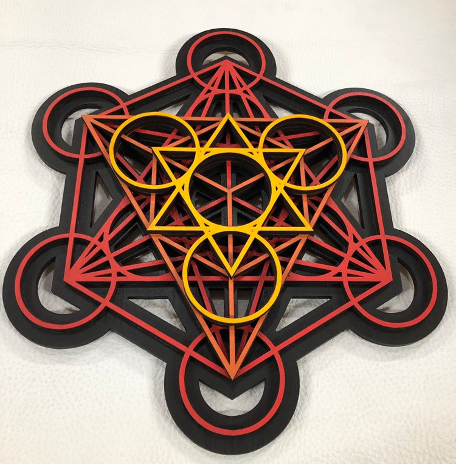 Metatron's Cube Wall Art 17.75", Laser Cut, Sacred Geometry, Mandala ...