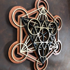 Metatron's Cube Wall Art 17.75", Laser Cut, Sacred Geometry, Mandala ...