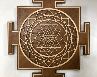 Sri Yantra Wall Art 11.11", Laser Cut, Sacred Geometry, Sri Chakra, Shree Yantra, Shri Yantra