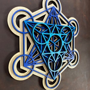 Metatron's Cube Wall Art 17.75", Laser Cut, Sacred Geometry, Mandala ...
