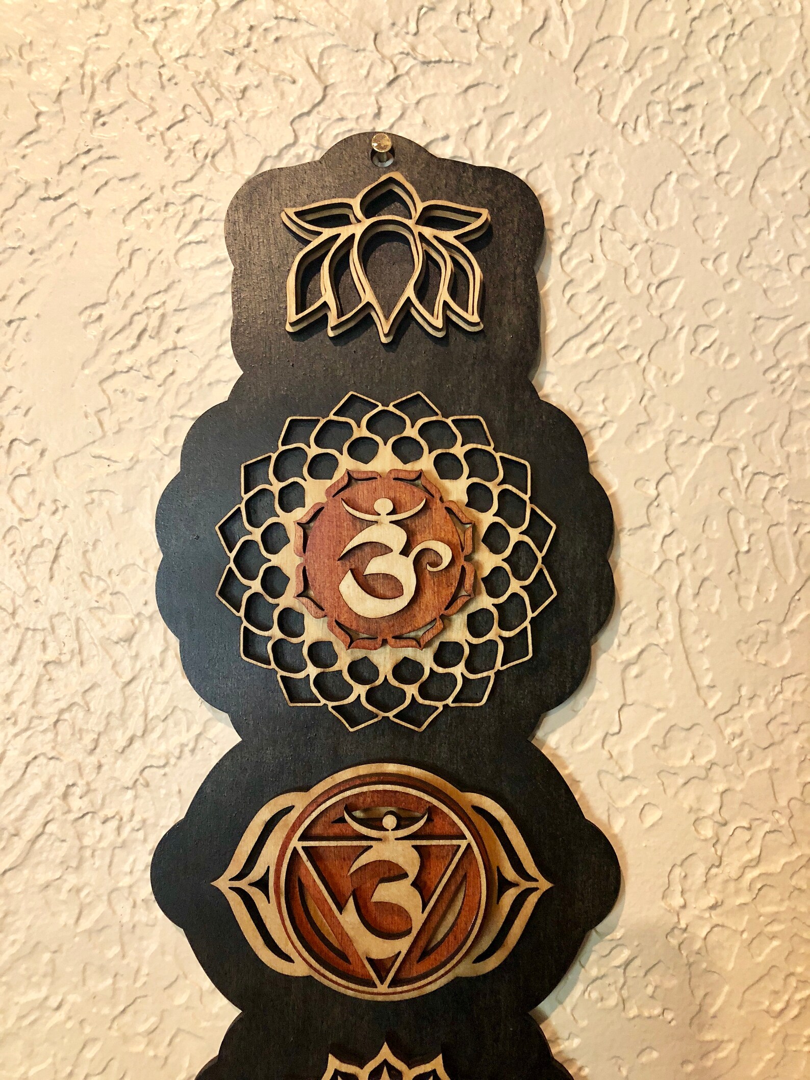 The Wheel of Chakra Wall Art in Black with Hand painted main image 0