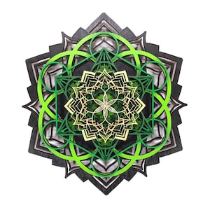 Tri Hex Mandala LED Laser Cut Wall Art Sacred Geometry Programmed