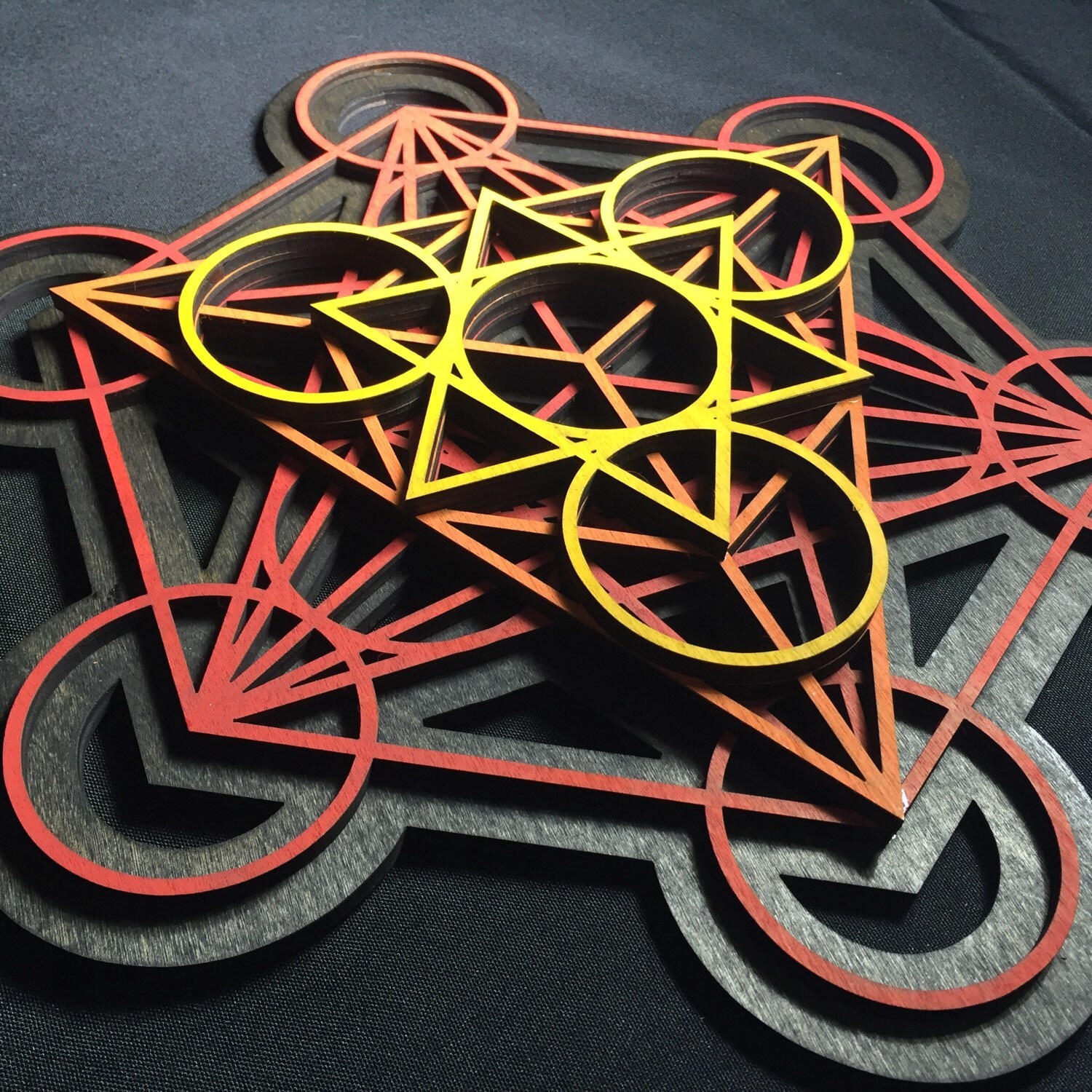 Metatron's Cube Wall Art 17.75", Laser Cut, Sacred Geometry, Mandala ...