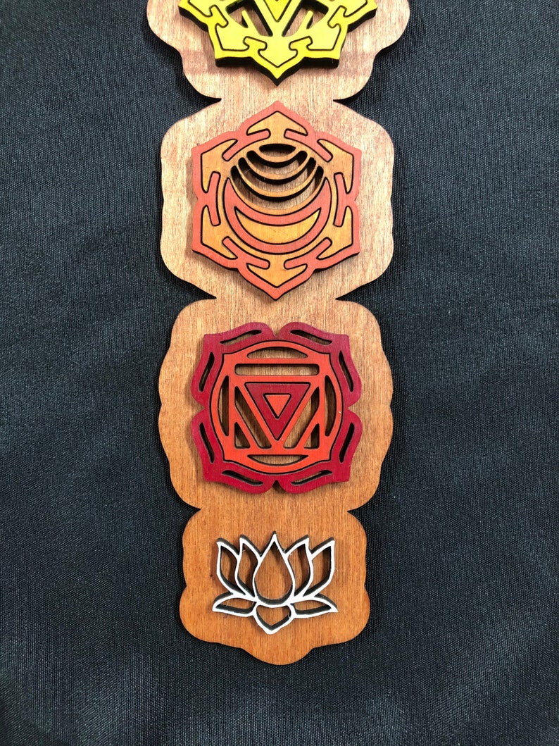 The Wheel of Chakra Wall Art in Black with Hand painted