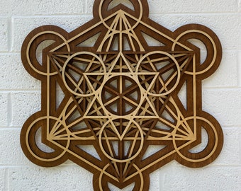 Metatron's Cube Wall Art 17.75", Laser Cut, Heilige Geometrie, Mandala Art