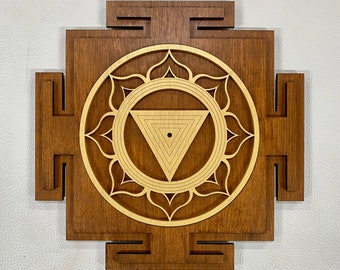 Kali Yantra Arte de pared 17.5", Corte láser, Geometría sagrada, Sri Yantra, Shri Yantra, Diosa