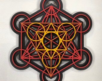 Metatron's Cube Wall Art 12", Laser Cut, Sacred Geometry, Mandala Art