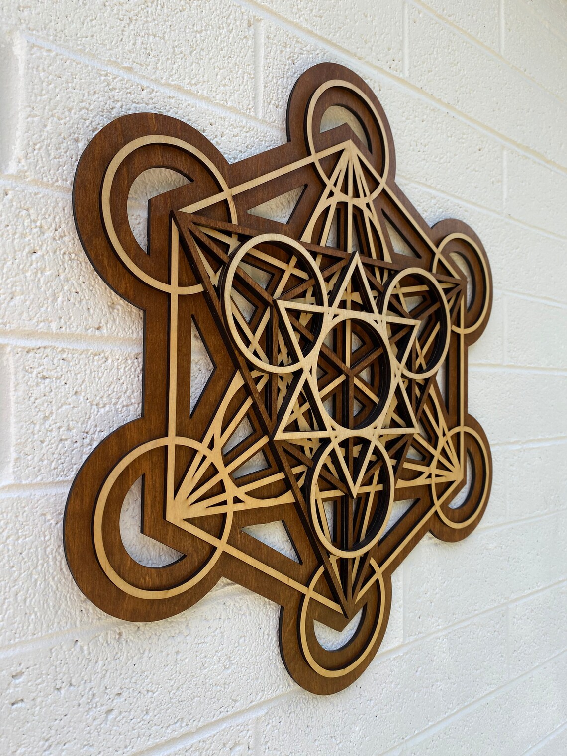 Metatron's Cube Wall Art 12", Laser Cut, Sacred Geometry, Mandala Art ...