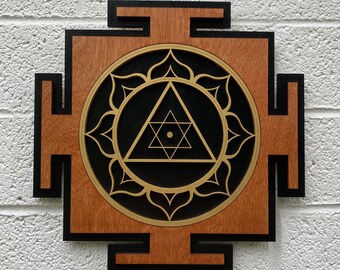 Ganesha Yantra Wall Art 11.11", Corte láser, Geometría Sagrada, Sri Chakra, Shree Yantra, Shri Yantra