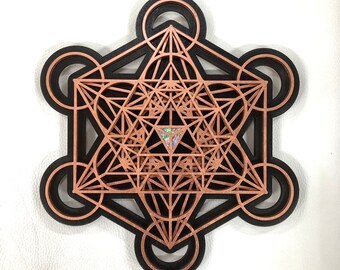 古代の未来の曼荼羅、壁画、メタトロンの立方体、神聖幾何学、アワビの貝殻
