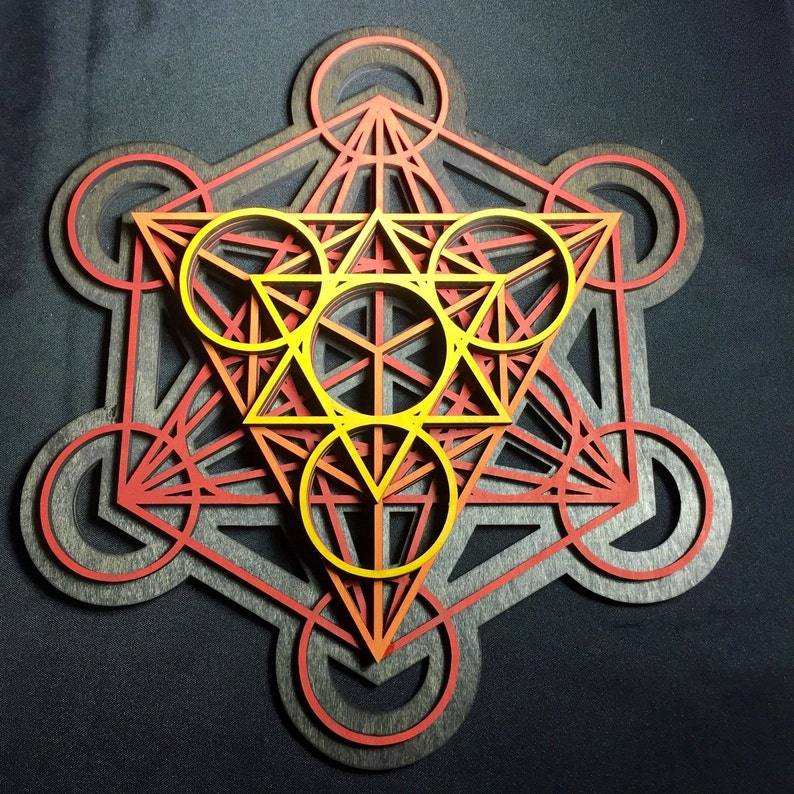 Metatron's Cube Wall Art 17.75", Laser Cut, Sacred Geometry, Mandala ...