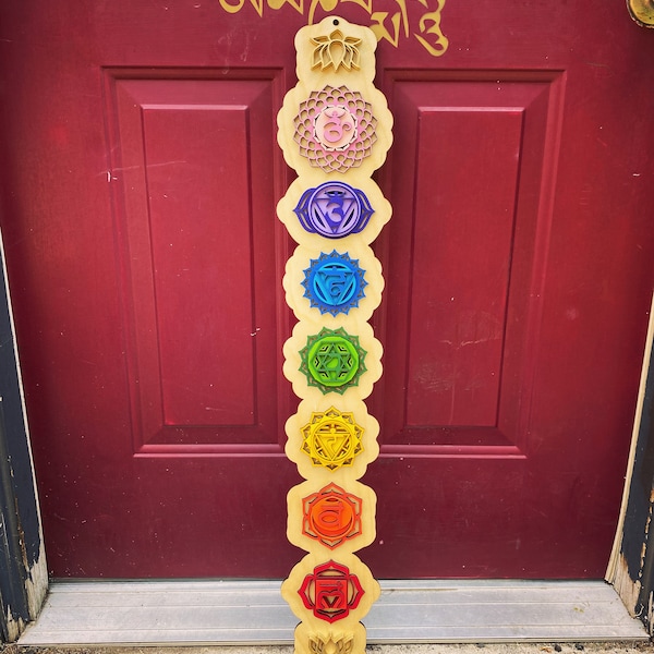 Chakra Wall Art, Chakra Houten Kunst, Chakra Muur Opknoping, Chakra Kunst, Chakra Decoratie, Chakra Wall Decor, Kundalini Yoga