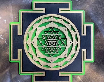 Sri Yantra Wall Art 11.11", Sri Chakra, Shree Yantra, Shri Yantra, Heilige Geometrie