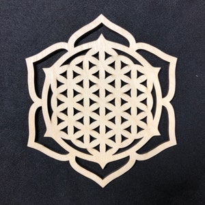 Sacred Geometry 2 Laser Cut, Stencil, Wall Art, Crystal Grid, Stamp 2 Sizes Flower Of Life/Lotus