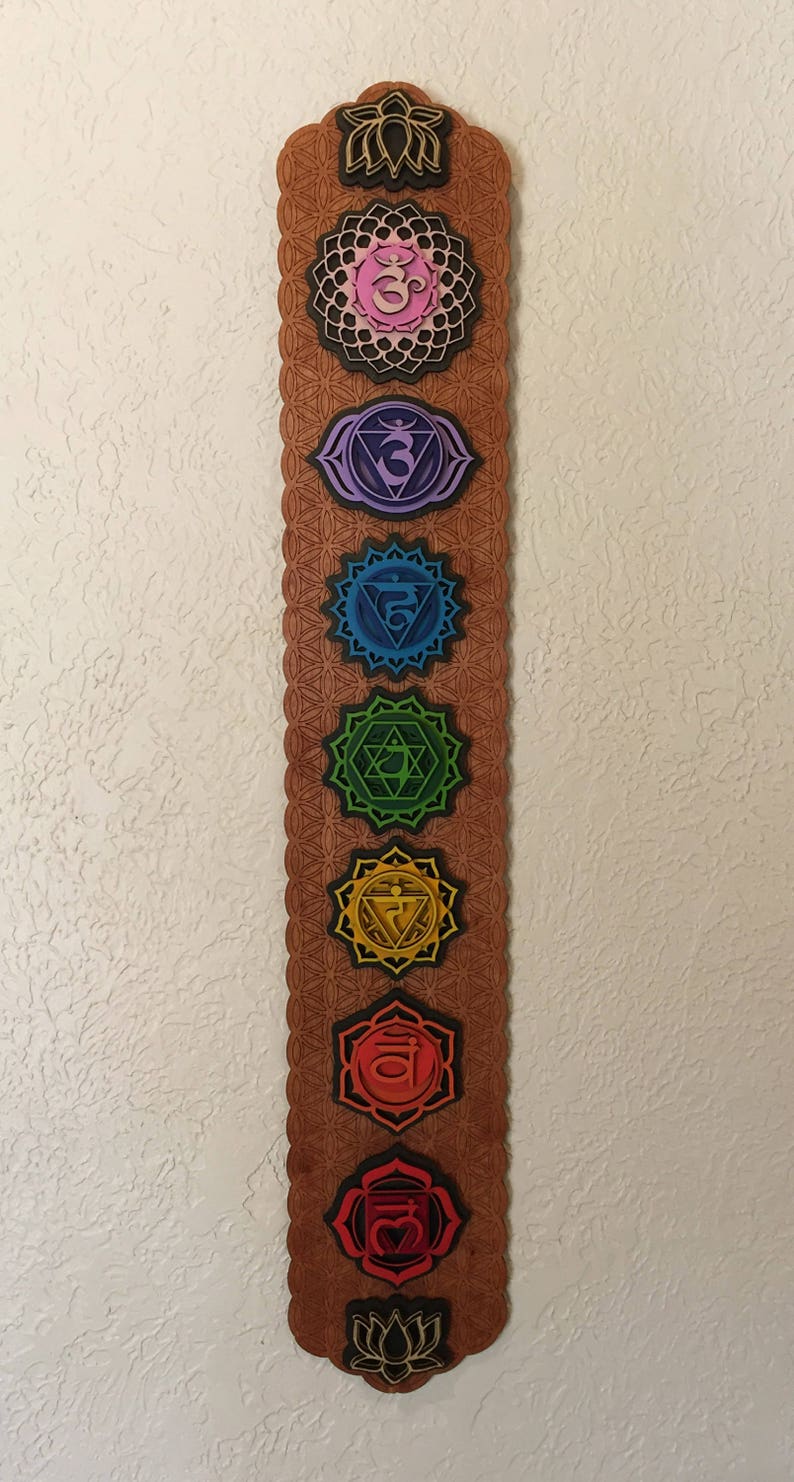 Chakra Wall Art Flower Of Life Chakra Wooden Art Chakra Etsy
