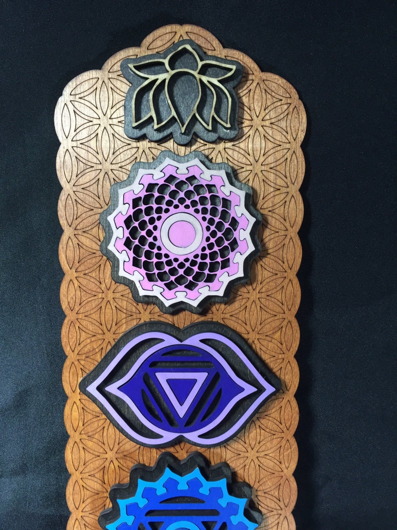 Chakra Wall Art Flower of Life Chakra Wooden Art Chakra Etsy