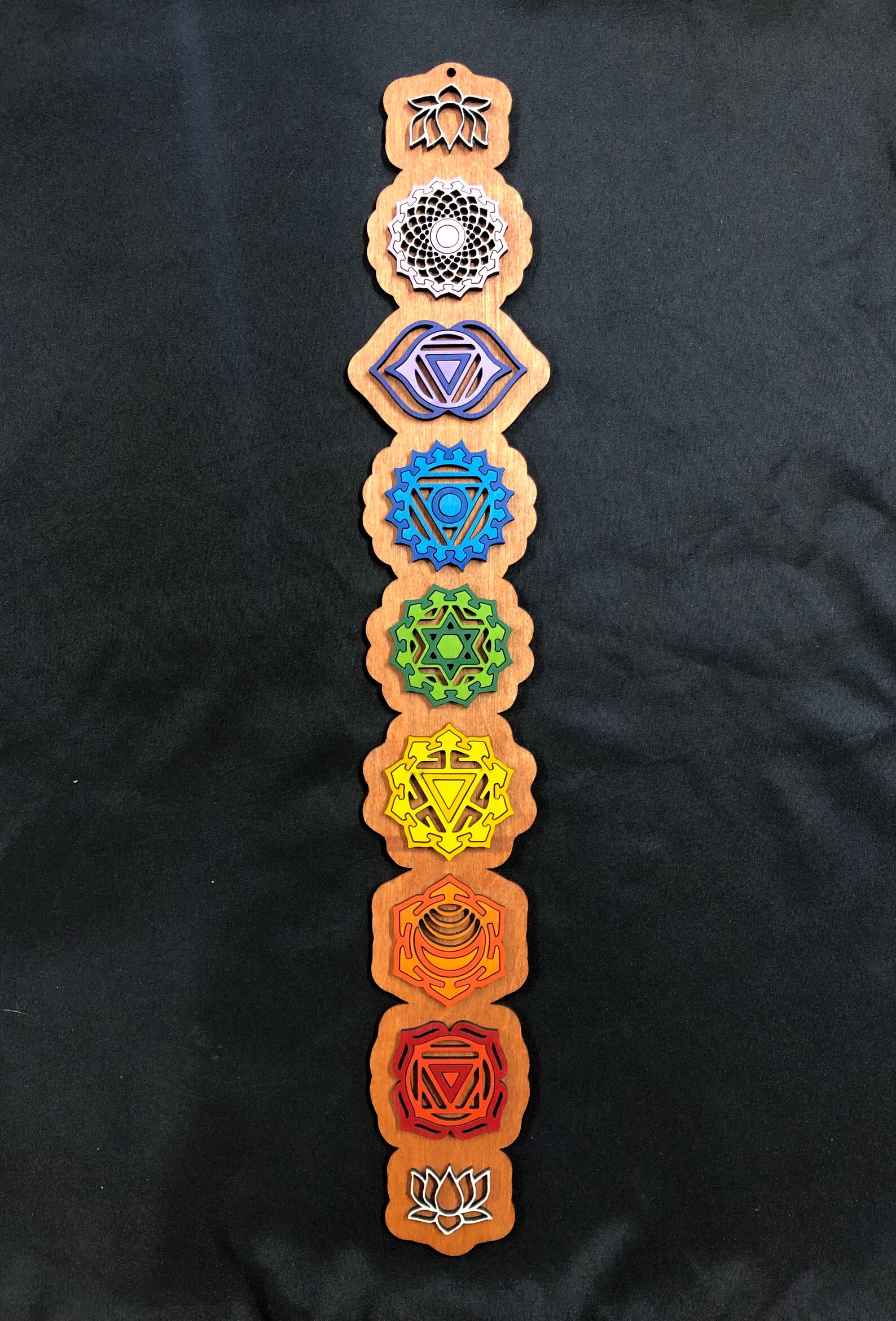 The Wheel of Chakra Wall Art in Black with Hand painted main image 1
