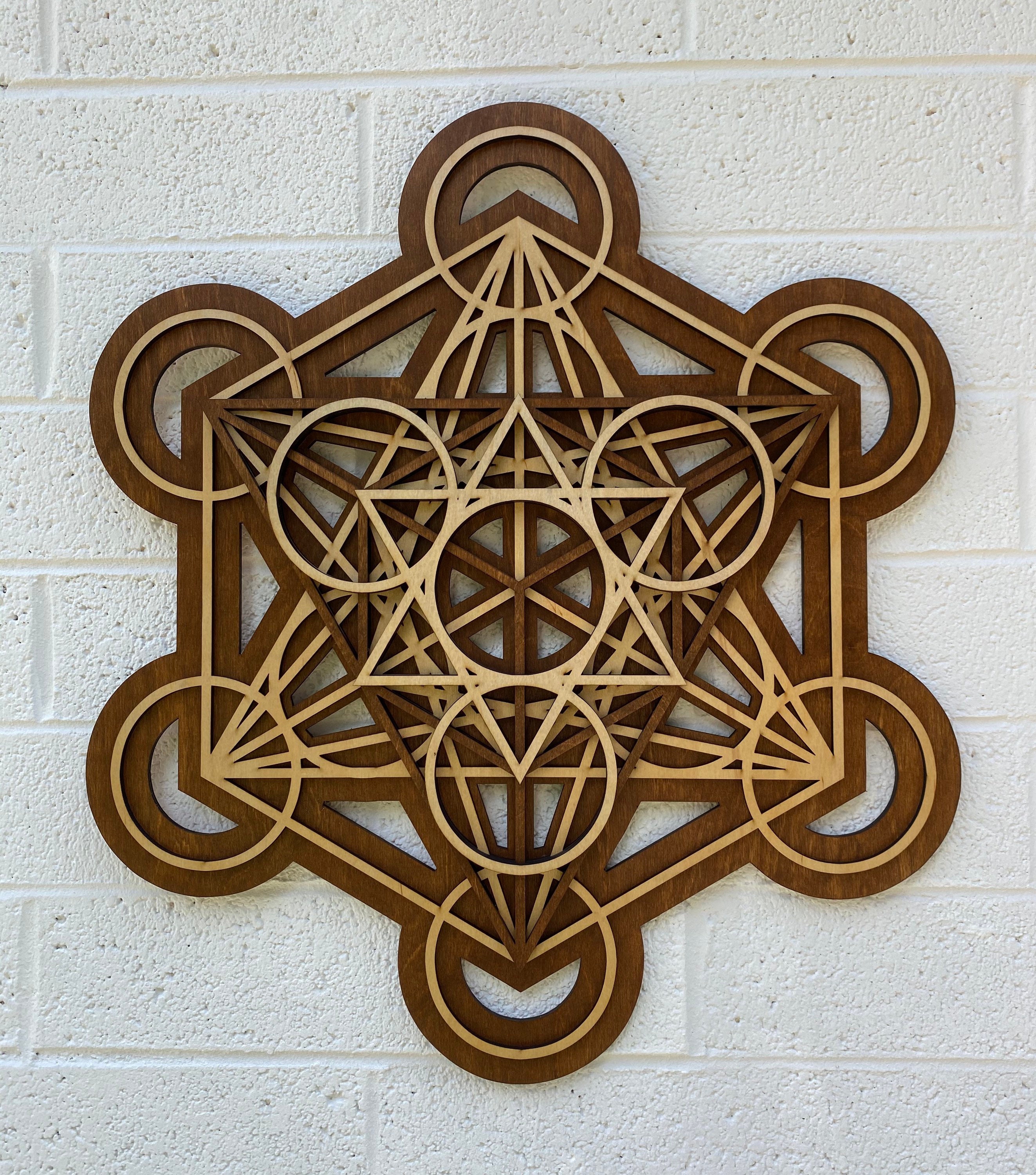 Metatron's Cube Wall Art 12", Laser Cut, Sacred Geometry, Mandala Art ...
