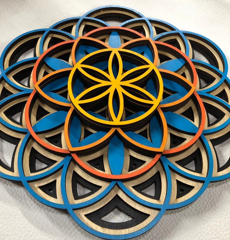 Flower of Life, Mandala, Wood Wall Art, Sacred Geometry - Etsy