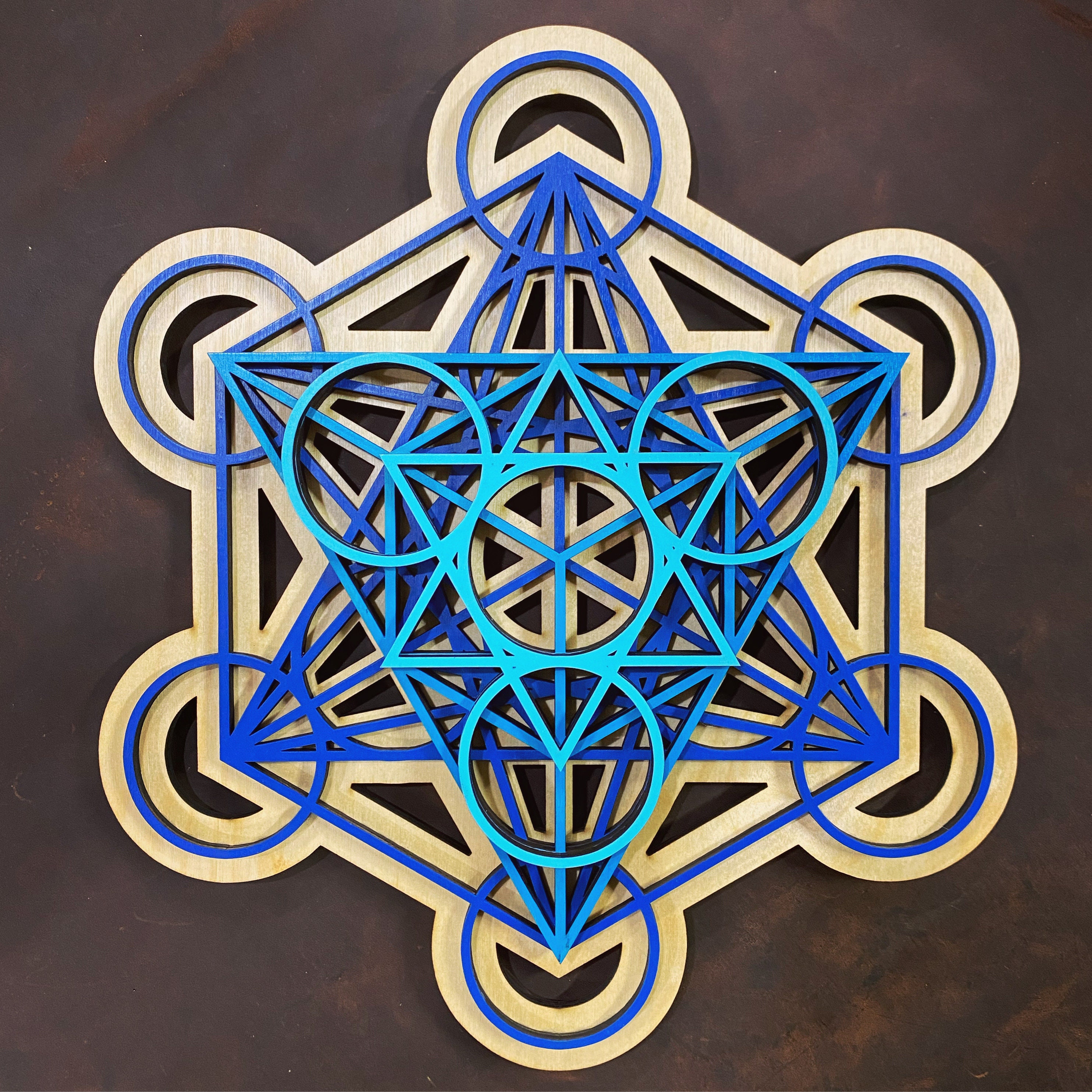 Metatron's Cube Wall Art 17.75", Laser Cut, Sacred Geometry, Mandala ...