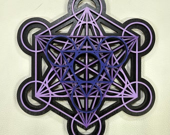 Metatron's Cube Wall Art 12", Laser Cut, Sacred Geometry, Mandala Art