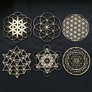 Sacred Geometry - Laser Cut, Stencil, Wall Art, Crystal Grid, Stamp - 2 Sizes