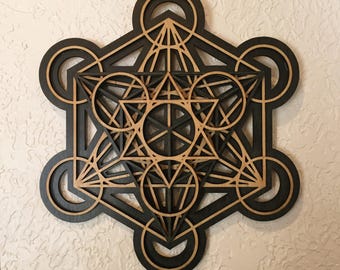 Metatron's Cube Wall Art 12", Laser Cut, Sacred Geometry, Mandala Art