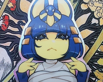 Pegatina holográfica de gato Ankha