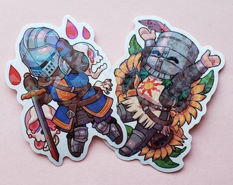 Solaire and Oscar 3 inch Holographic Stickers