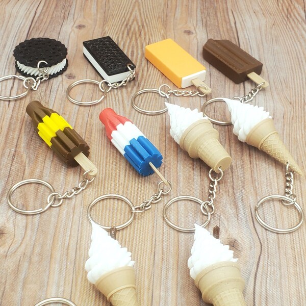 Popsicle Ice Cream 3D Printed Keychain Charm