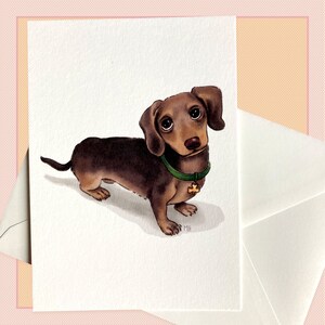 Carte postale teckel, correspondant, scrapbook, papeterie, animaux, chien
