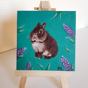 Rabbit canvas painting, gift, decoration, souvenir, pet