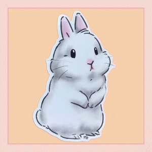 Sticker lapin blanc - papeterie, scrapbooking, autocollant