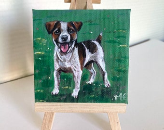 Jack Russell dog canvas painting, gift, decoration, souvenir, pet