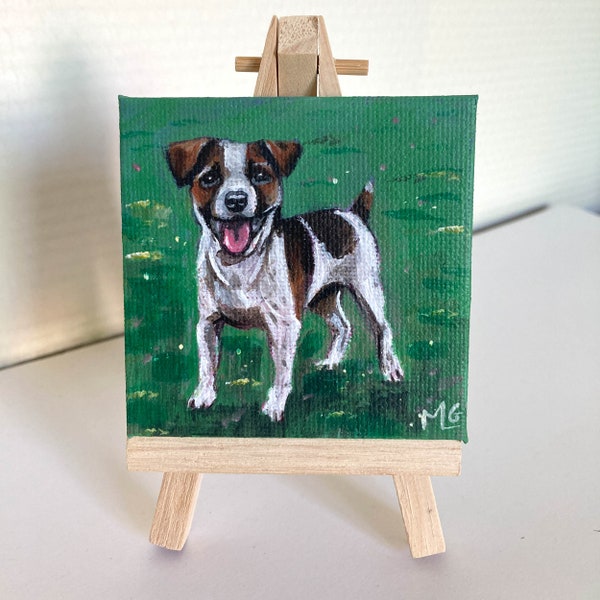 Peinture sur toile Chien Jack Russel, cadeau, décoration, souvenir, animal de compagnie