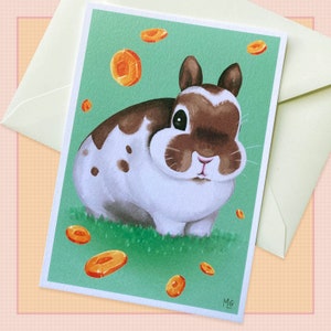 Carte postale lapin et carottes, correspondant, scrapbook, papeterie, animaux, mignon