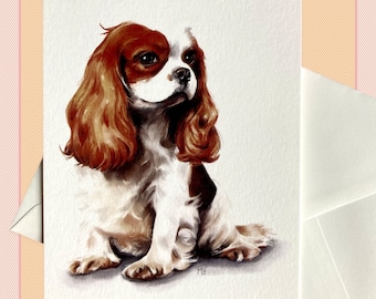Dog postcard, Cavalier King Charles, correspondent, scrapbook, stationery, animals