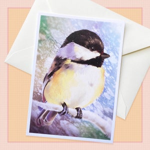 Carte postale mésange, correspondant, scrapbook, papeterie, oiseau, animaux