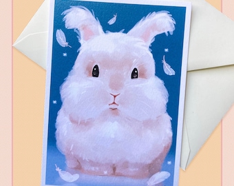 Angora rabbit postcard, matching, scrapbook, stationery, pets