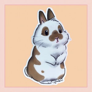 Sticker lapin tacheté - papeterie, scrapbooking, autocollant