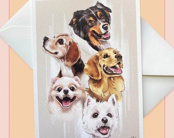 Carte postale chien, correspondant, scrapbook, papeterie, animaux, races de chiens