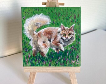 Angora cat canvas painting, gift, decoration, souvenir, pet