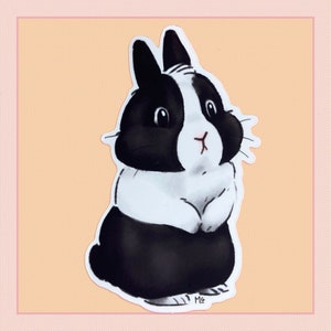 Sticker lapin hollandais - papeterie, scrapbooking, autocollant