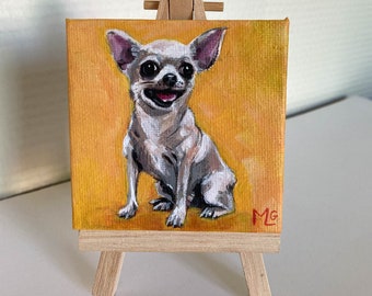 Chihuahua Dog canvas painting, gift, decoration, souvenir, pet