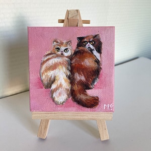 Painting on canvas Couple of cats, gift, decoration, souvenir, pet