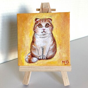 Ginger cat canvas painting, gift, decoration, souvenir, pet